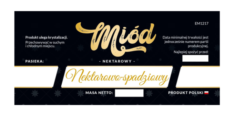 Etykieta na miód Nektarowo- Spadziowy - EM1217 - małe