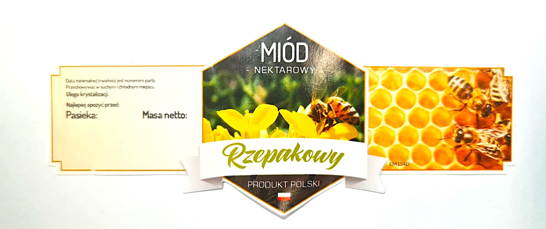 Etykieta na miód Rzepakowy EM154D - duże